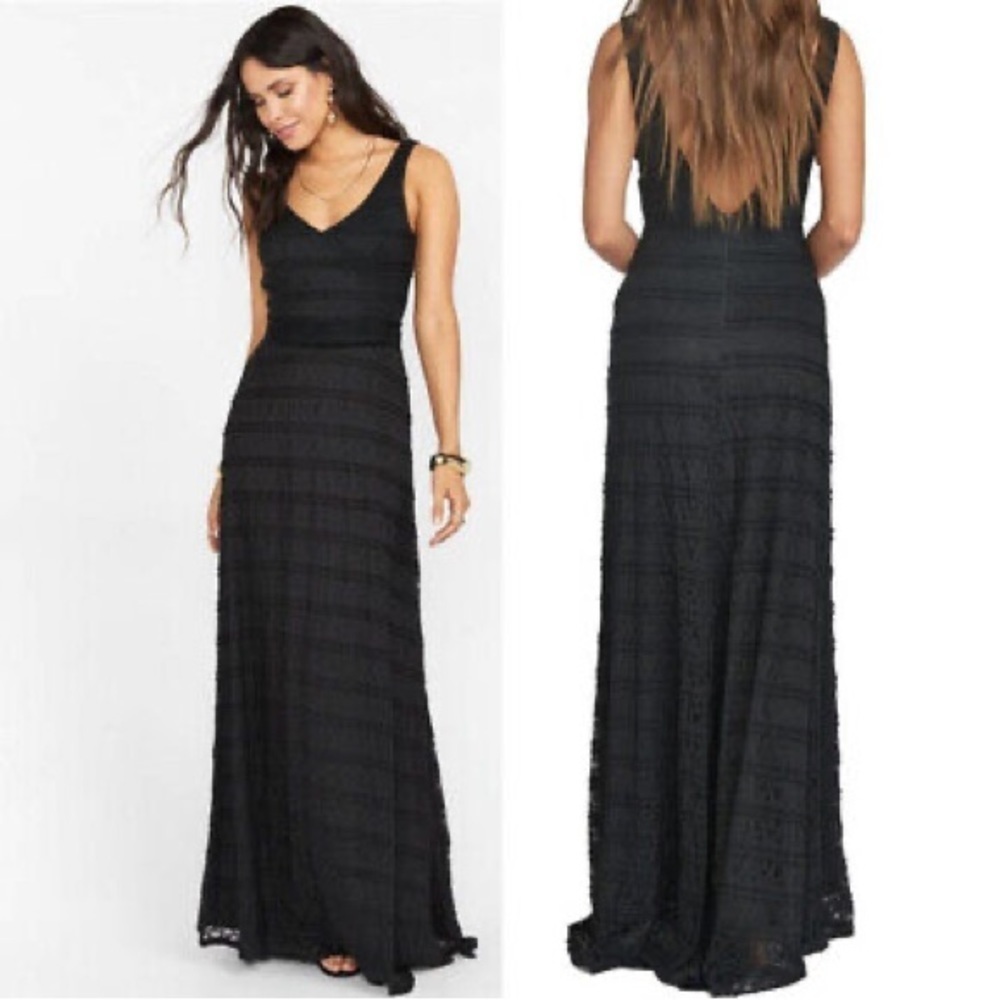 Show Me Your Mumu One and Only Lace Jenn Maxi Dress Small Black